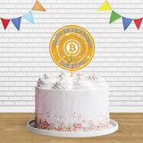 Bitcoin Crypto Money Cryptocurrency Cake Topper Centerpiece Birthday Party Decorations