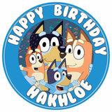 Bluey Edible Cake Toppers Round