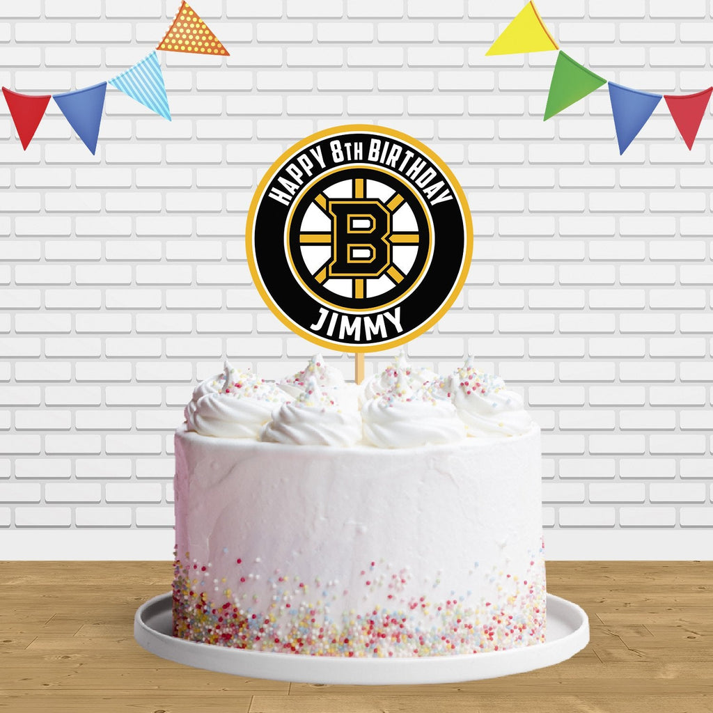 Boston Bruins Cake Topper Centerpiece Birthday Party Decorations