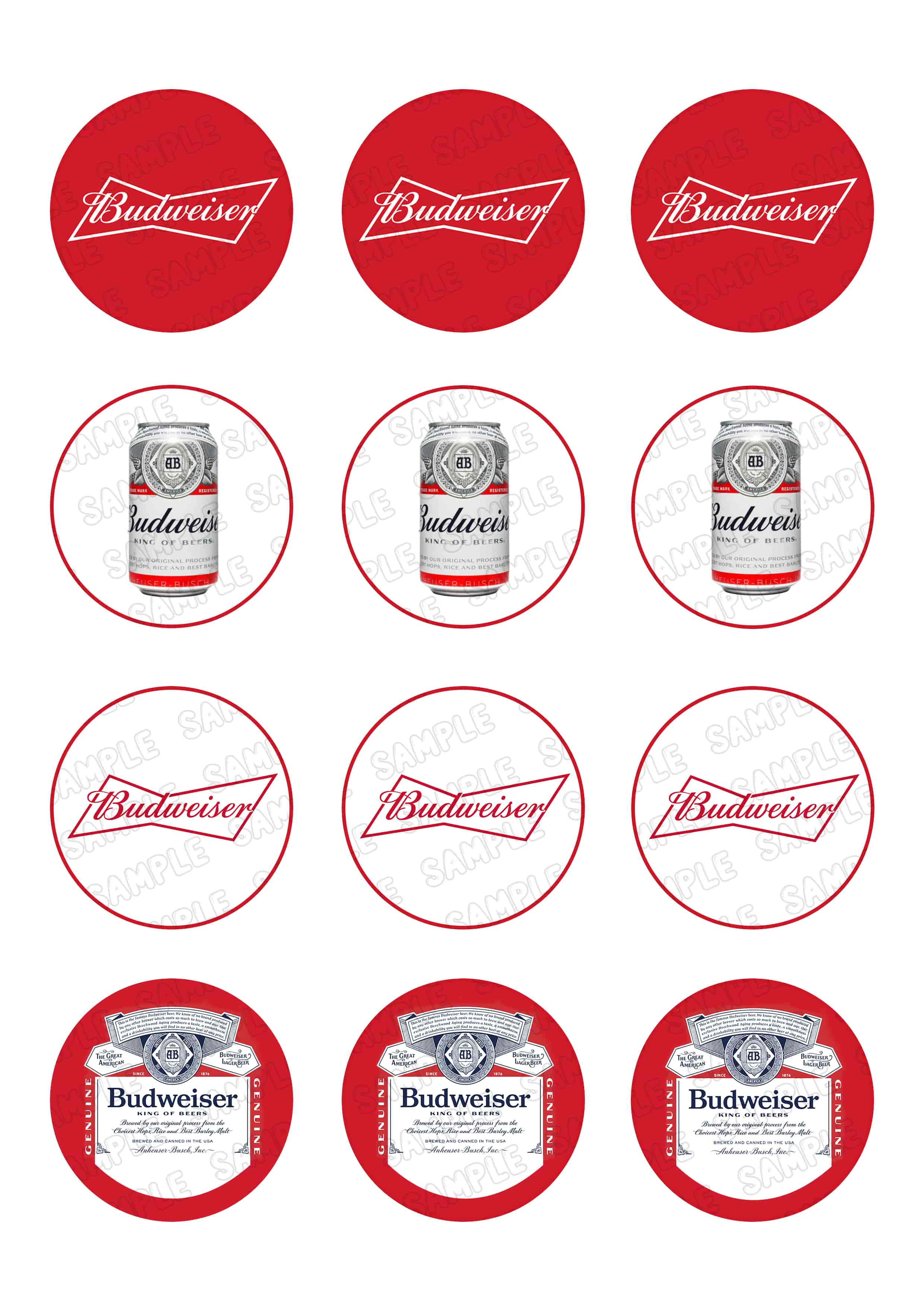 Budweiser Edible Cupcake Toppers – Cakecery