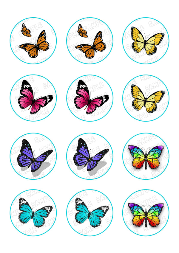 Butterfly Edible Cupcake Toppers