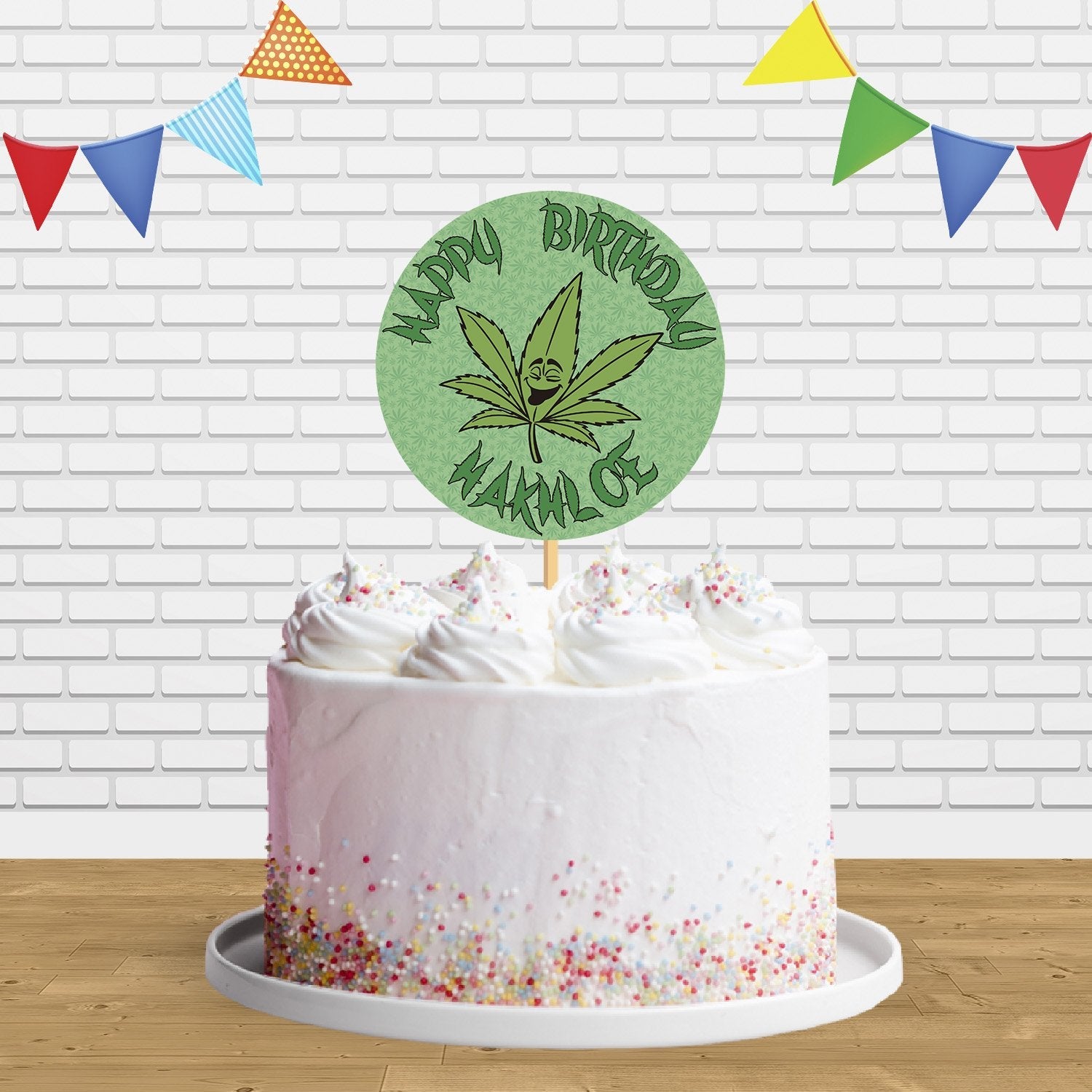 Double Deck Marijuana Designed Cake