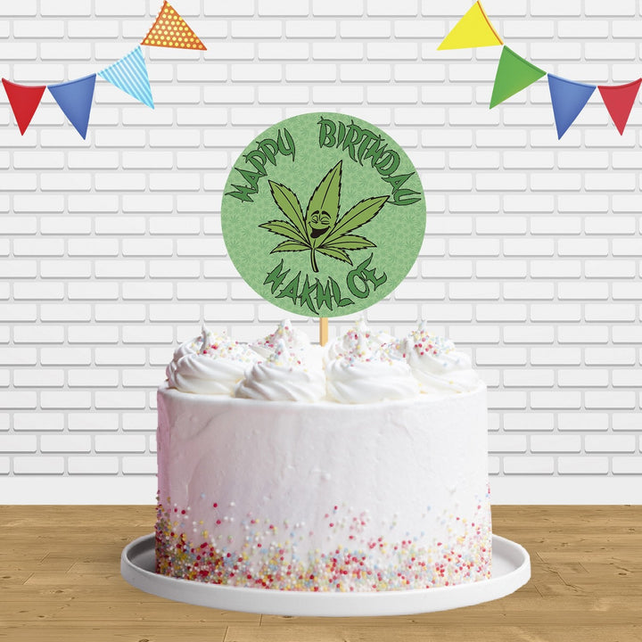Cannabis Marijuana C1 Cake Topper Centerpiece Birthday Party Decorations