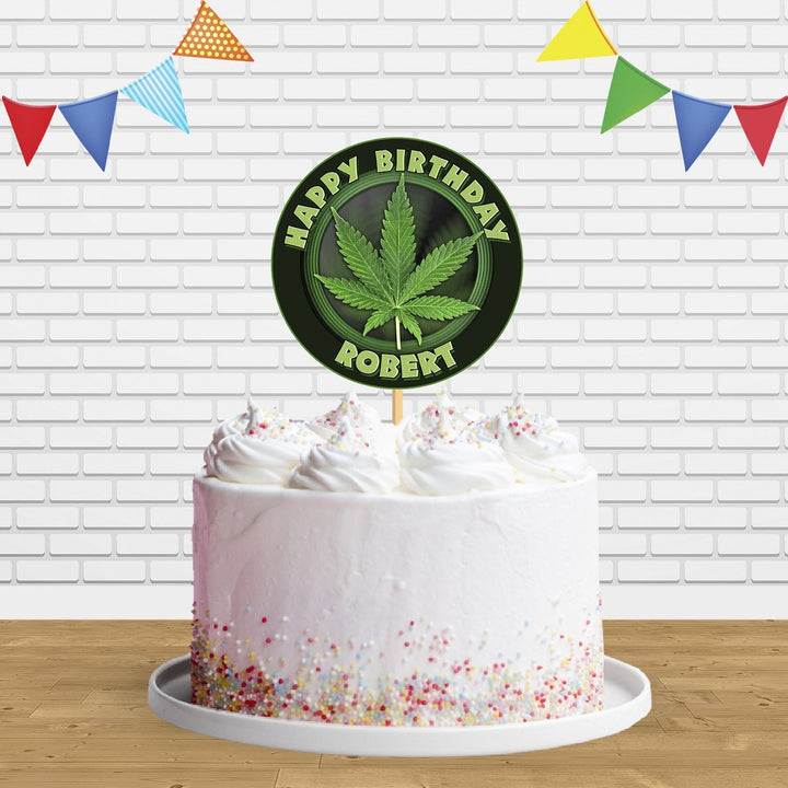 Cannabis Marijuana C2 Cake Topper Centerpiece Birthday Party Decorations