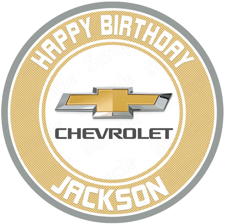 Chevrolet Edible Cake Toppers Round