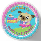 Chip and Patato Edible Cake Toppers Round
