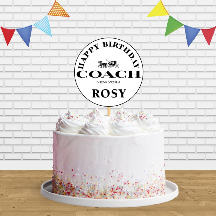 Coach New York Logo Fashion Cake Topper Centerpiece Birthday Party Decorations