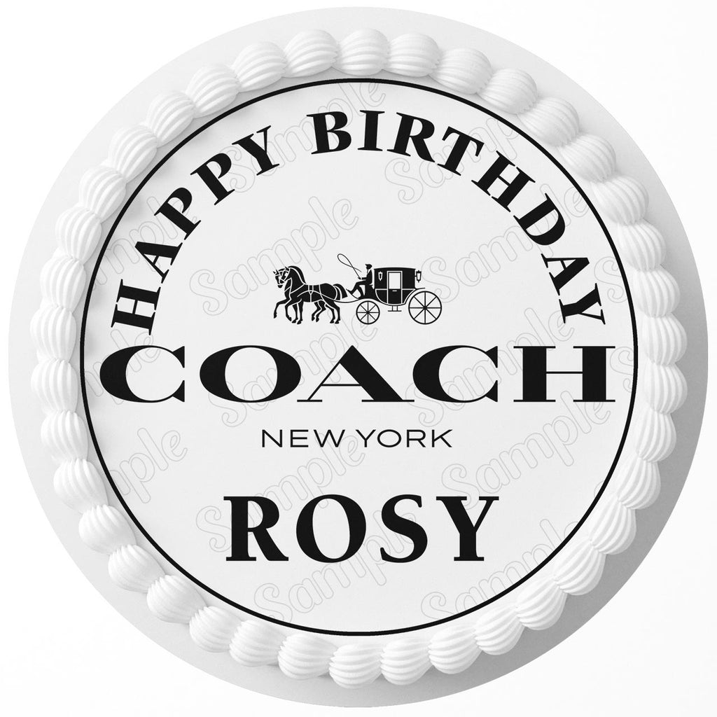 Coach New York Logo Fashion Rd Edible Image Cake Topper Personalized  Birthday Sheet Decoration Custom Party Frosting Transfer Fondant Round  Circle