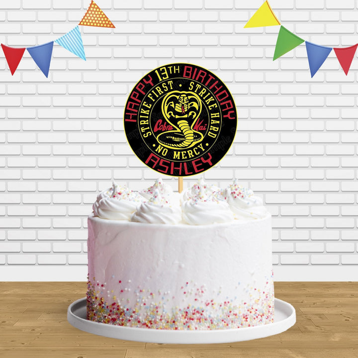 Cobra Kai Karate No Mercy Cake Topper Centerpiece Birthday Party Decorations