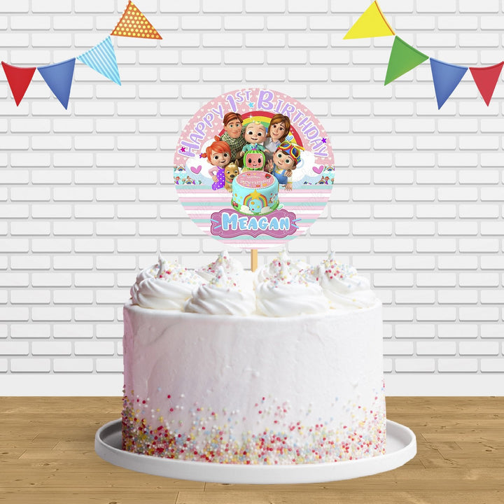 Cocomelon Girl Pink Cake Topper Centerpiece Birthday Party Decorations