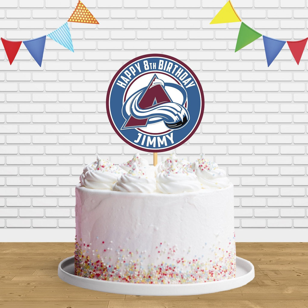 Colorado Avalanche Cake Topper Centerpiece Birthday Party Decorations