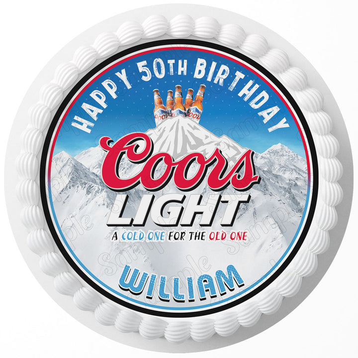 Coors Light Edible Cake Toppers Round