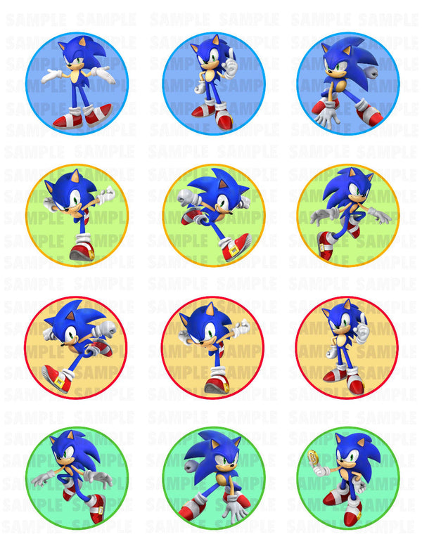 Sonic Edible Cupcake Toppers