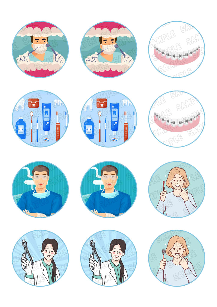 Dentist Edible Cupcake Toppers