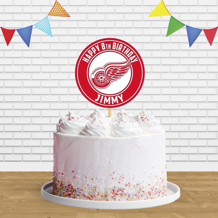 Detroit Red Wings Cake Topper Centerpiece Birthday Party Decorations