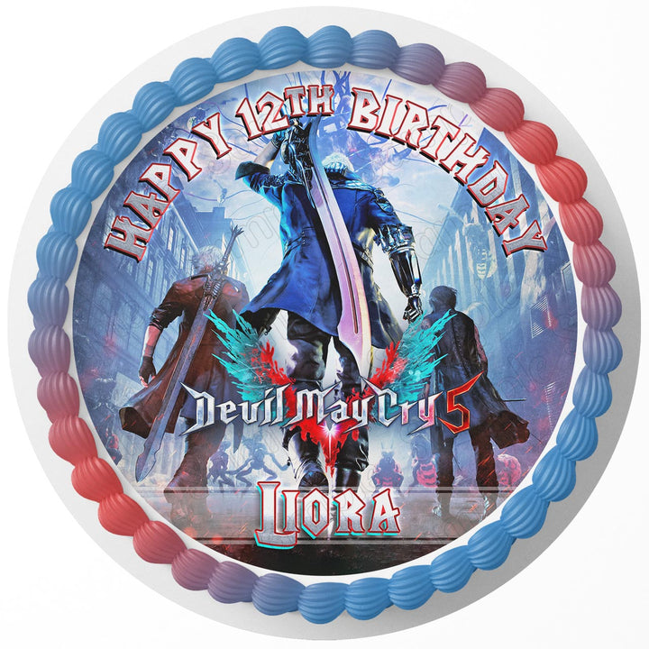 Devil May Cry 5 Edible Cake Toppers Round