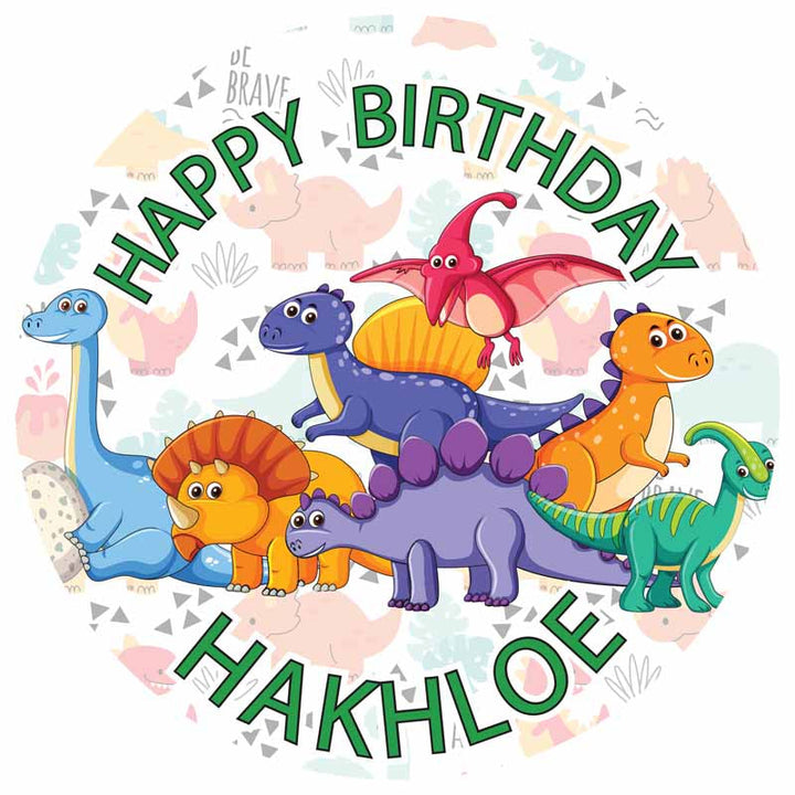 Dinosaur Edible Cake Toppers Round