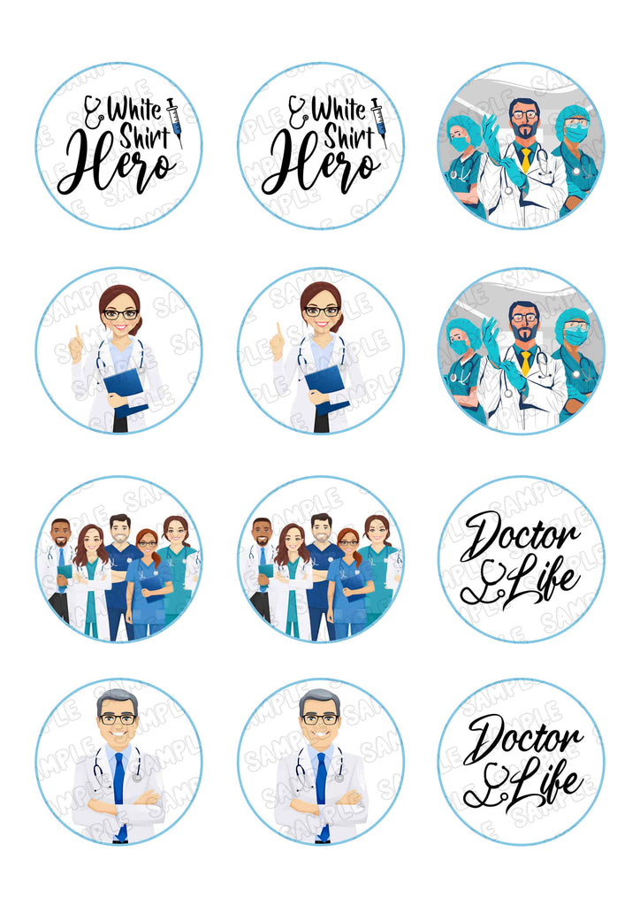 Doctor Edible Cupcake Toppers