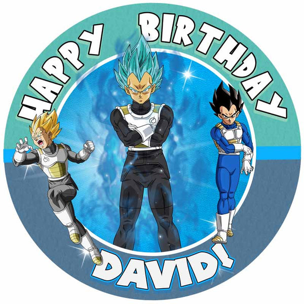 Dragon Ball Vegeta Edible Cake Toppers Round