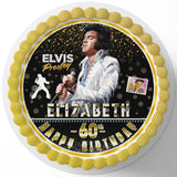 Elvis Presley King Edible Cake Toppers Round