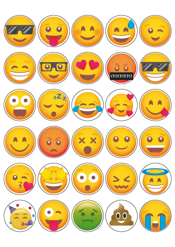 Emoji Edible Cupcake Toppers