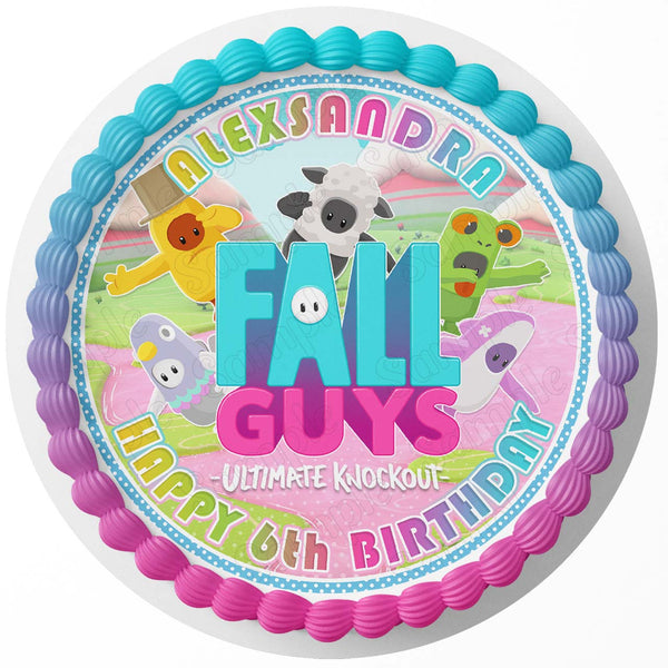 Fall GuysRd Edible Cake Toppers Round