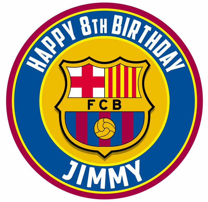 FC Barcelona Barsa Edible Cake Toppers Round