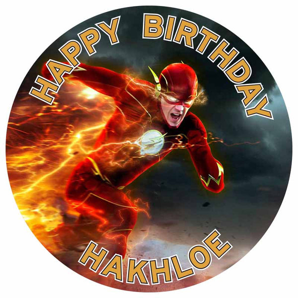 Flash Super Hero Edible Cake Toppers Round