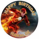 Flash Super Hero Edible Cake Toppers Round