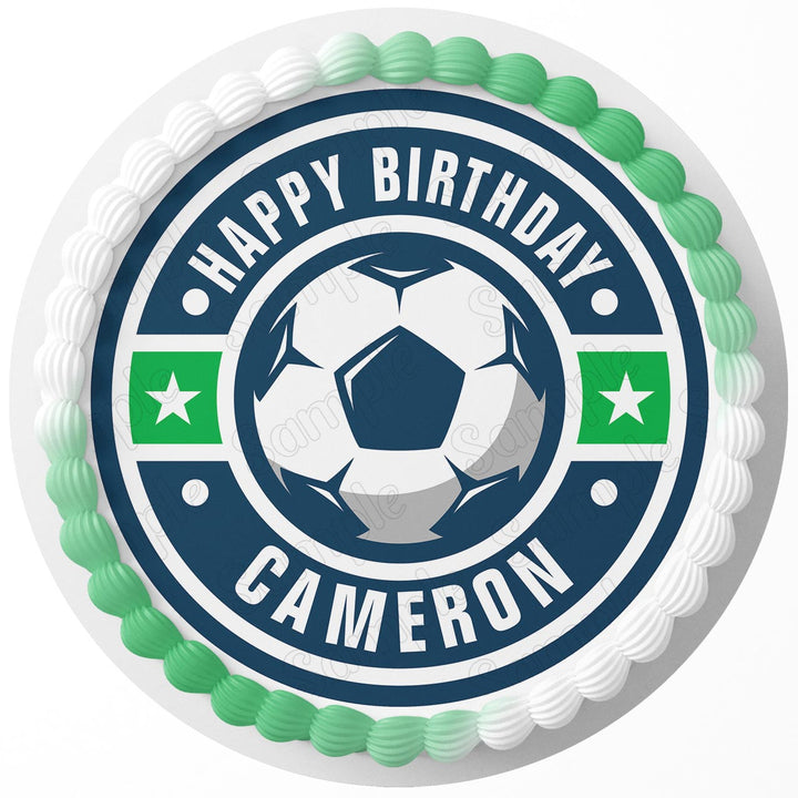 Football Soccer Ball Sport Edible Cake Toppers Round