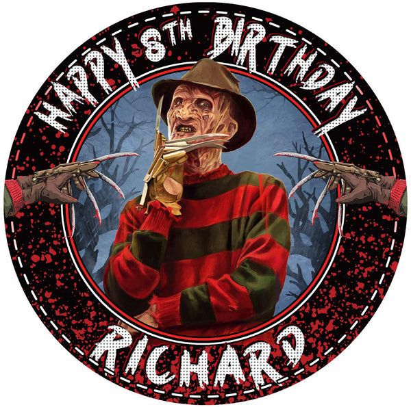 Freddy Krueger Edible Cake Toppers Round