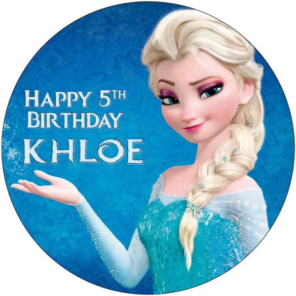 Frozen Elsa Edible Cake Toppers Round