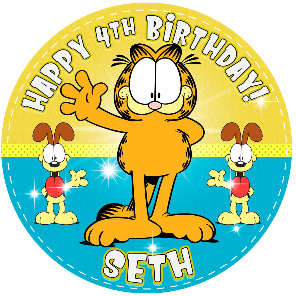 Garfield Edible Cake Toppers Round