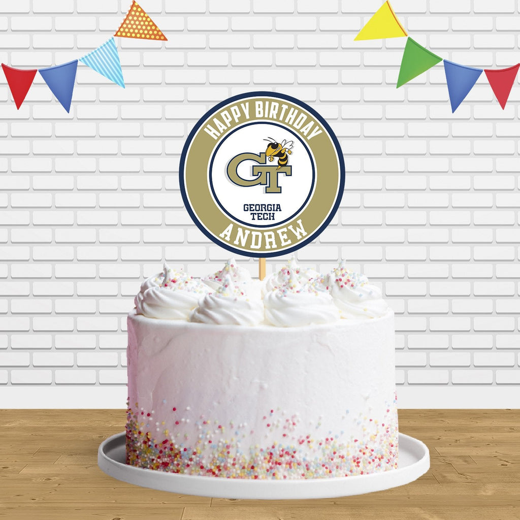 Georgia Tech Yellow Jackets Cake Topper Centerpiece Birthday Party Decorations