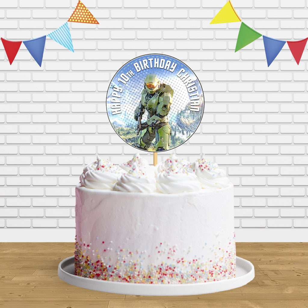 Halo Infinite Cake Topper Centerpiece Birthday Party Decorations