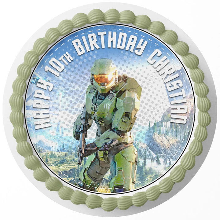 Halo Infinite Round Edible Cake Toppers Round