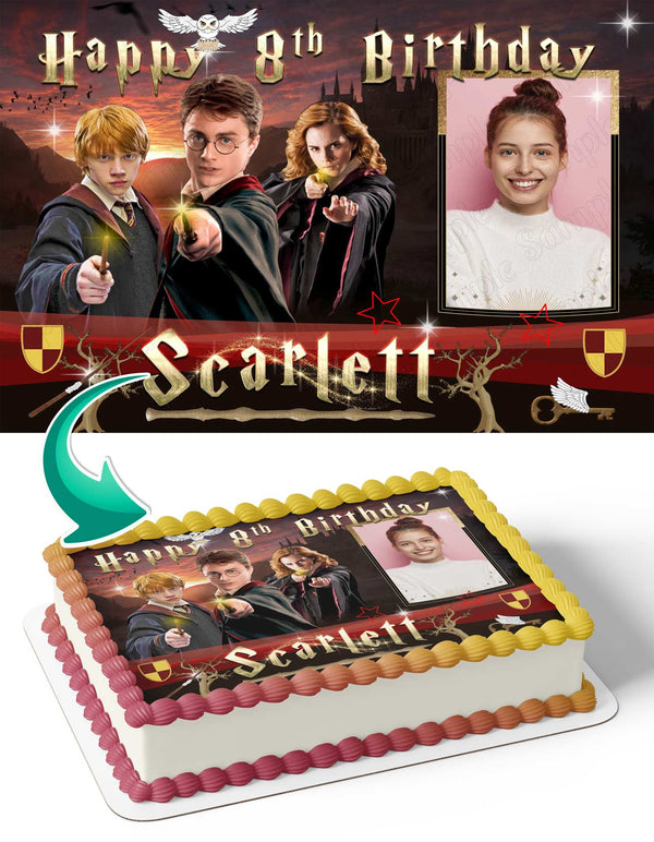 Harry Potter Photo Frame Edible Cake Topper Image