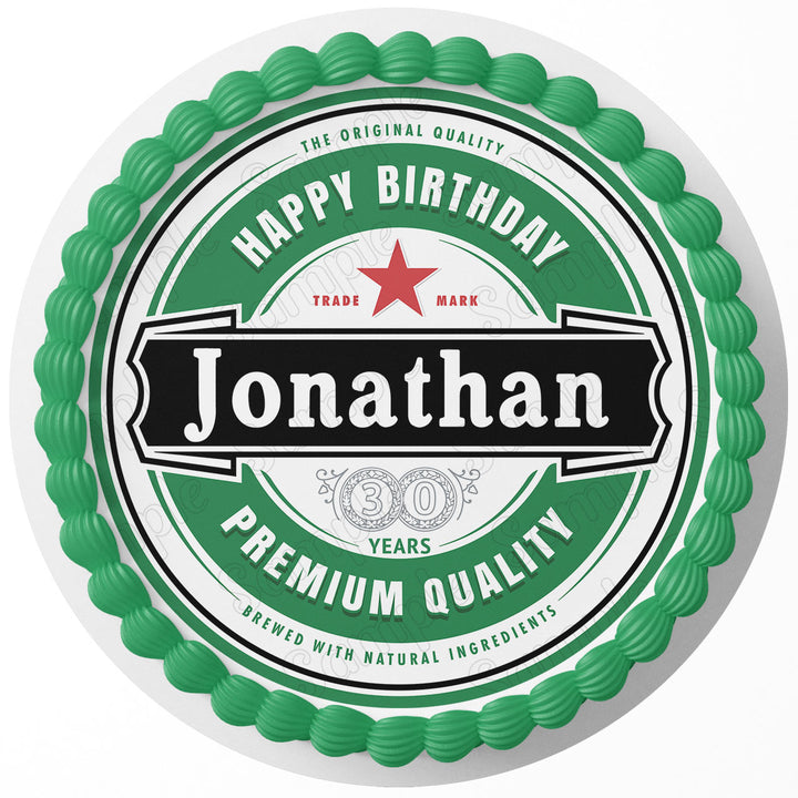 Heineken Edible Cake Toppers Round