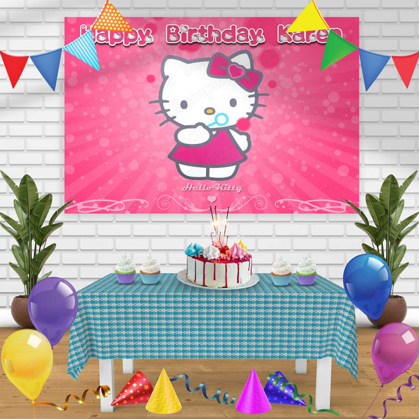 Hello Kitty Birthday Banner Personalized Party Backdrop Decoration ...