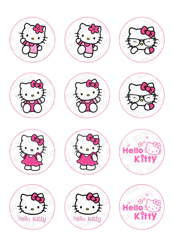 Hello Kitty Edible Cupcake Toppers