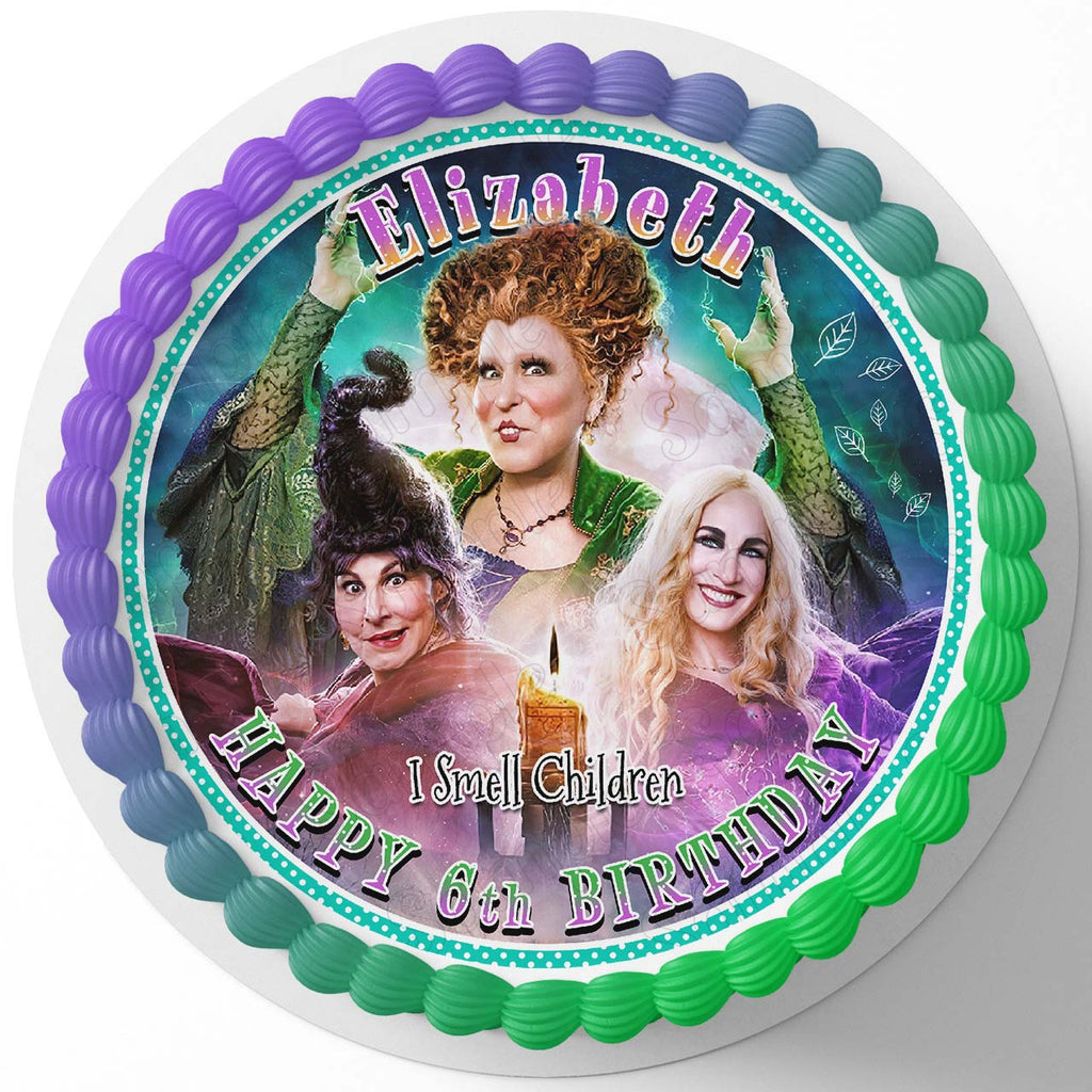 Hocus Pocus I Smell Children RD Edible Cake Toppers Round