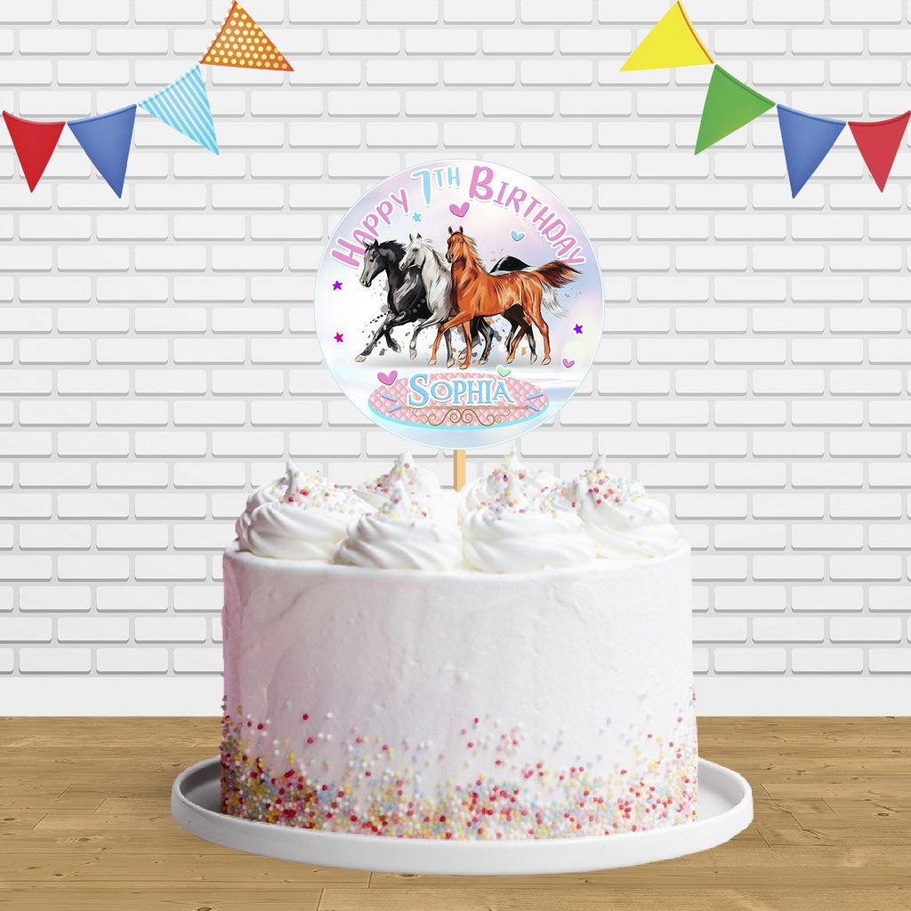 Horses Gallop Run Horse Running Cake Topper Centerpiece Birthday Party Decorations