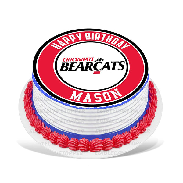 Cincinnati Bearcats Edible Cake Toppers Round