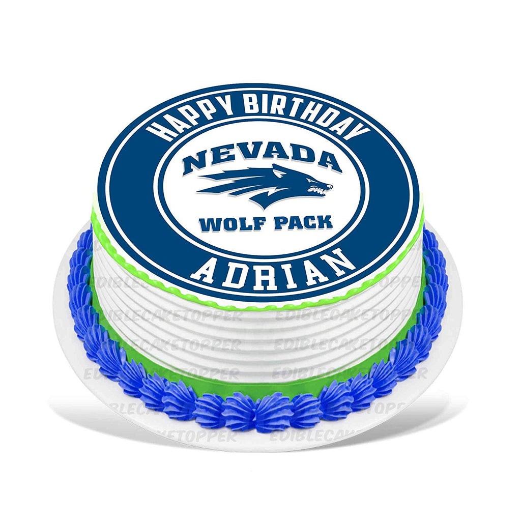 Nevada Wolf Pack Edible Cake Toppers Round