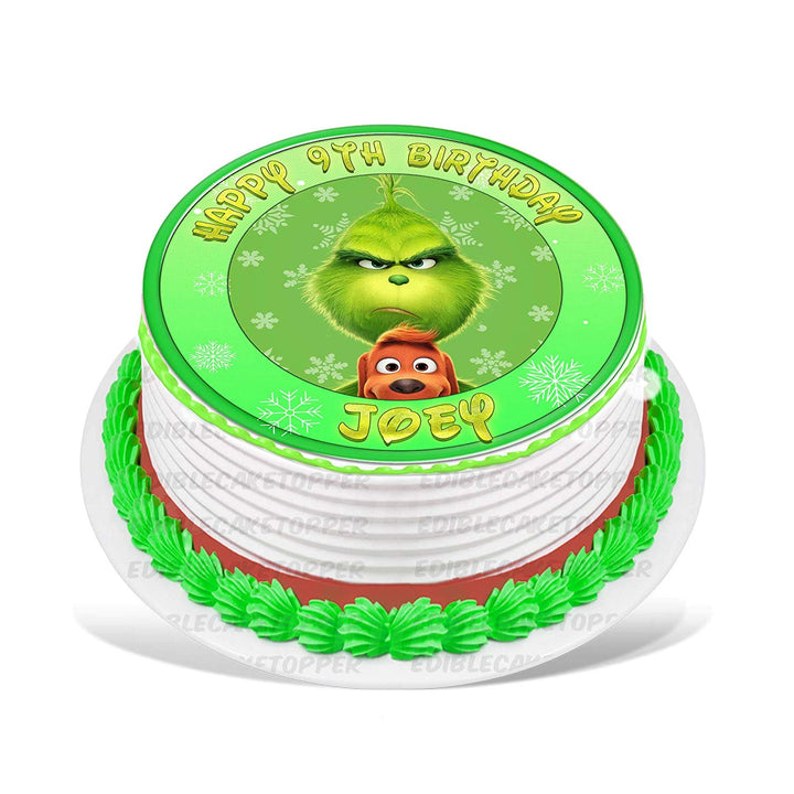 The Grinch Edible Cake Toppers Round