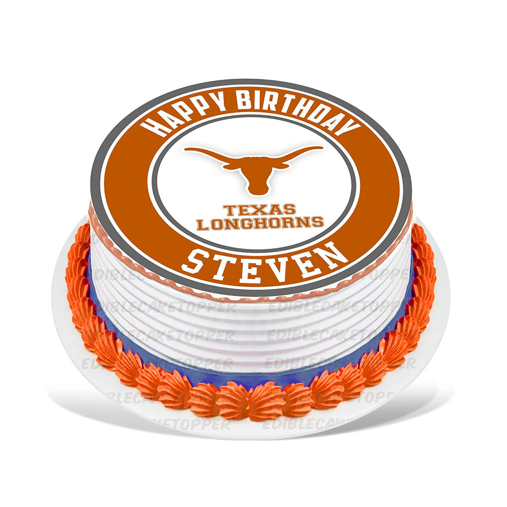 Texas Longhorns Edible Cake Toppers Round