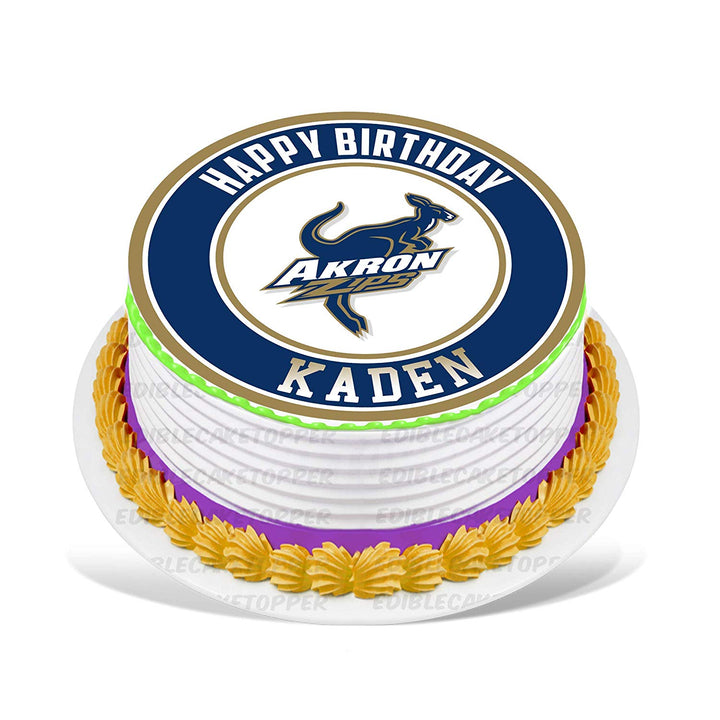 Akron Zips Edible Cake Toppers Round