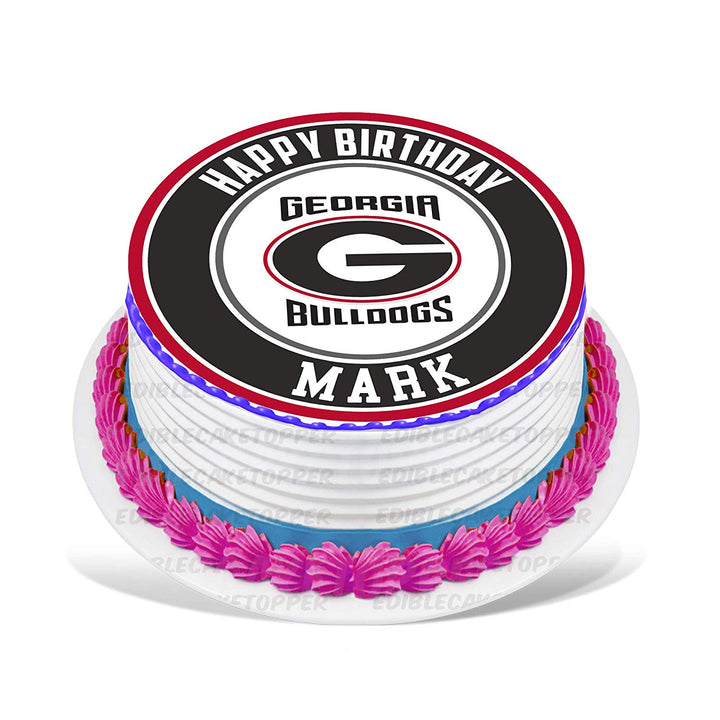 Georgia Bulldogs Edible Cake Toppers Round