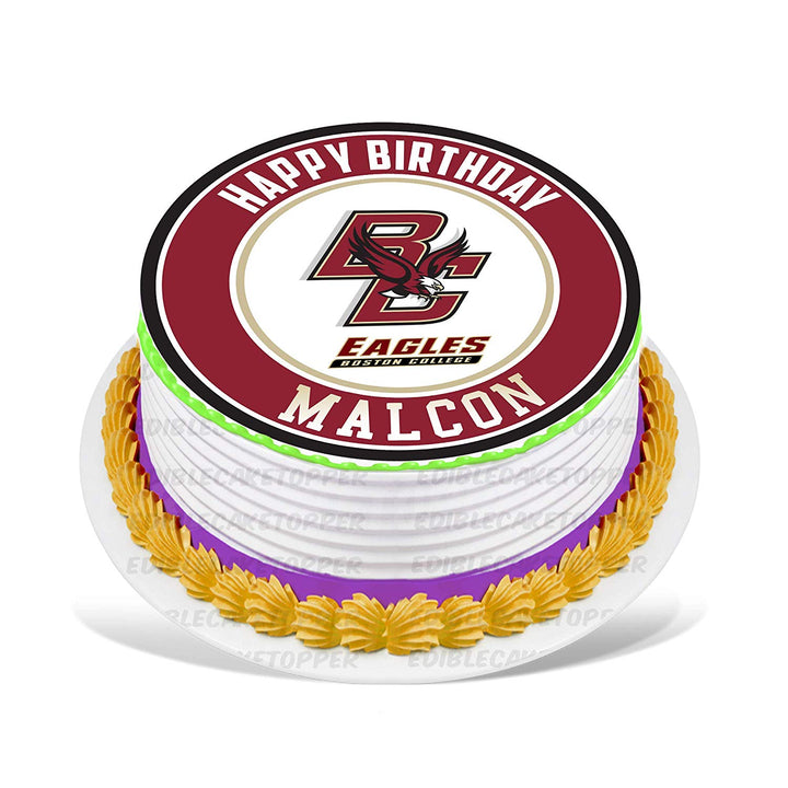 Boston College Eagles League Edible Cake Toppers Round