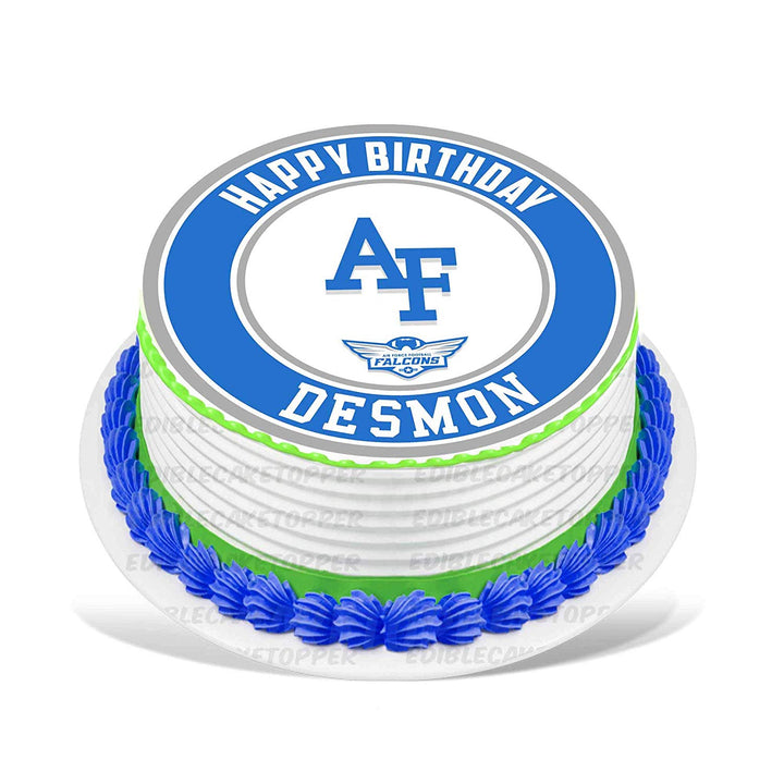 Air Force Falcons Edible Cake Toppers Round